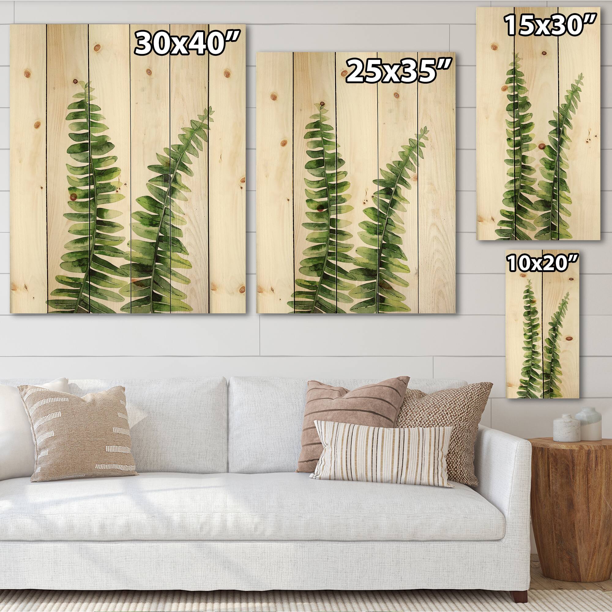 Designart - Fern Plant In Greenbotanical Detail